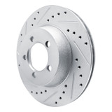 R1 1965-1972 Dodge Dart Front Left Drilled & Slotted Silver Brake Rotor