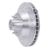 R1 1969-1973 Chrysler New Yorker Front Left Drilled & Slotted Silver Brake Rotor
