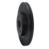 R1 2013-2025 Acura ILX Front Right Drilled & Slotted Black Brake Rotor