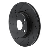 R1 2016-2025 Honda Accord Coupe Front Left Drilled & Slotted Black Brake Rotor