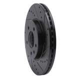 R1 2011-2025 Buick LaCrosse Front Right Drilled & Slotted Black Brake Rotor