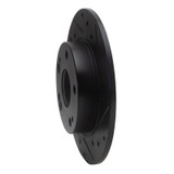 R1 2016-2025 Honda Civic Hatchback Rear Right Drilled & Slotted Black Brake Rotor