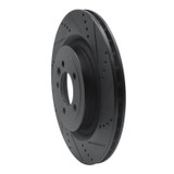 R1 2013-2025 Land Rover Defender 110 Rear Right Drilled & Slotted Black Brake Rotor