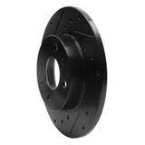 R1 2009-2019 Fiat 500 (Mexico) Rear Left Drilled & Slotted Black Brake Rotor