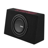 DS18 Single 10in Shallow Enclosure w/ Subwoofer 350 Watts RMS Sealed Black Carpet Amplified