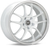 Enkei PF01SS 17x9 5x114.3 60mm Offset 75mm Bore Diameter White w/ Machined Lip Wheel