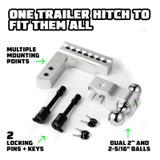 Rhino USA 6In Heavy Duty Drop Hitch - 2In (Silver)