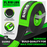 Rhino USA Recovery Tow Strap 3Inx20Ft (Black)