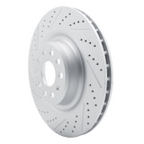 R1 12-21 Tesla Model X Rear Left Drilled & Slotted Geo-Carbon Rotor