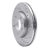 R1 02-02 Kia SEDONA Front Right Drilled & Slotted Silver Brake Rotor