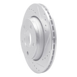 R1 85-91 Audi 200 Quattro Rear Right Drilled & Slotted Silver Brake Rotor
