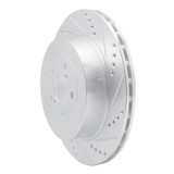 R1 03-04 Subaru Impreza Rear Right Drilled & Slotted Silver Brake Rotor