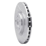 R1 04-07 Volvo V70 Front Right Drilled & Slotted Silver Brake Rotor