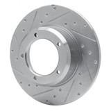 R1 74-99 Land Rover Discovery Front Left Drilled & Slotted Silver Brake Rotor