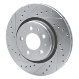 R1 98-04 Volvo C70 Front Left Drilled & Slotted Silver Brake Rotor