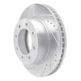 R1 12-21 Nissan NV1500 Front Left Drilled & Slotted Silver Brake Rotor