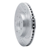 R1 93-95 Volvo 850 Front Right Drilled & Slotted Silver Brake Rotor