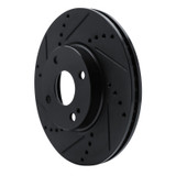 R1 16-25 Mazda 2 (Mexico) Front Left Drilled & Slotted Black Brake Rotor