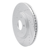 R1 05-07 Infiniti QX56 Front Left Drilled & Slotted Silver Brake Rotor