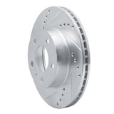 R1 82-90 Volvo 760 Series Front Left Drilled & Slotted Silver Brake Rotor