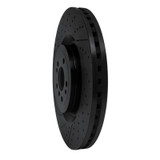 R1 12-19 Mercedes-Benz GL63 AMG Front Drilled & Slotted Black Brake Rotor