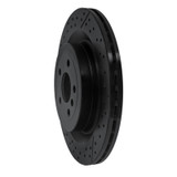 R1 12-19 Mercedes-Benz GLE63 AMG S Rear Drilled & Slotted Black Brake Rotor