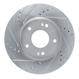 R1 21-25 Hyundai Elantra Front Left Drilled & Slotted Silver Brake Rotor