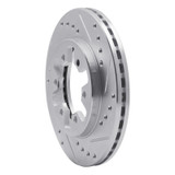 R1 85-97 Nissan D21 Pickup RWD (4 Cyl Excl HD) Front Right Drill & Slot Silver Brake Rotor