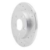 R1 04-16 Buick ALLURE Rear Right Drilled & Slotted Silver Brake Rotor