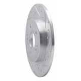 R1 19-25 Hyundai SANTA FE Rear Right Drilled & Slotted Silver Brake Rotor