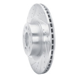 R1 20-25 Tesla Model Y Front Left Drilled & Slotted Silver Brake Rotor