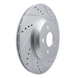 R1 17-25 Tesla Model 3 Rear Right Drilled & Slotted Silver Brake Rotor