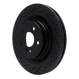 R1 08-15 Mercedes-Benz C63 AMG Rear Drilled & Slotted Black Brake Rotor