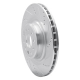 R1 12-21 Tesla Model S Rear Right Drilled & Slotted Silver Brake Rotor