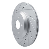 R1 17-25 Tesla Model 3 Rear Left Drilled & Slotted Silver Brake Rotor