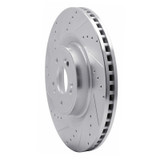 R1 18-20 Genesis G80 Front Left Drilled & Slotted Silver Brake Rotor
