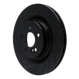 R1 05-11 Mercedes-Benz CLK63 AMG Rear Drilled & Slotted Black Brake Rotor