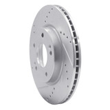 R1 17-22 Hyundai Ioniq Front Left Drilled & Slotted Silver Brake Rotor