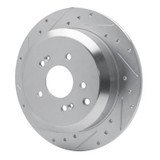 R1 07-12 Hyundai Veracruz Rear Left Drilled & Slotted Silver Brake Rotor
