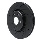 R1 94-02 Mercedes-Benz SL500 Right Front Drilled & Slotted Black Brake Rotor