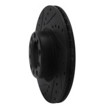 R1 82-85 Mercedes-Benz 380SEC Front Left Drilled & Slotted Black Brake Rotor