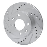 R1 83-85 Renault R18I Front Left Drilled & Slotted Silver Brake Rotor