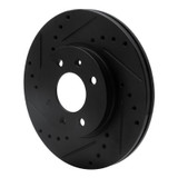 R1 12-25 Dodge Attitude (Mexico) Front Left Drilled & Slotted Black Brake Rotor
