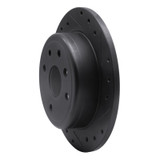 R1 04-10 Chevrolet Epica (Mexico) Rear Right Drilled & Slotted Black Brake Rotor