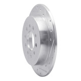 R1 07-08 Hyundai TIBURON Rear Right Drilled & Slotted Silver Brake Rotor