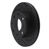 R1 82-83 Honda Accord Sedan Front Right Drilled & Slotted Black Brake Rotor