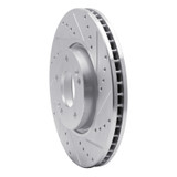 R1 05-24 Hyundai TUCSON Front Right Drilled & Slotted Silver Brake Rotor