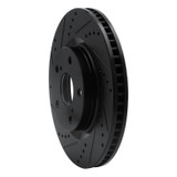 R1 21-25 Acura TLX Front Left Drilled & Slotted Black Brake Rotor