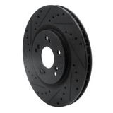 R1 97-05 Acura NSX Rear Left Drilled & Slotted Black Brake Rotor