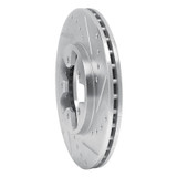 R1 84-89 Nissan 300ZX Front Right Drilled & Slotted Silver Brake Rotor